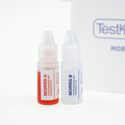 Ketamine testing kit with Morris reagent bottles.